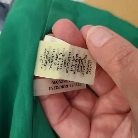 Kensie Green V-neck Ruffle Cap Sleeve Peplum Dress - Picture 8 of 8